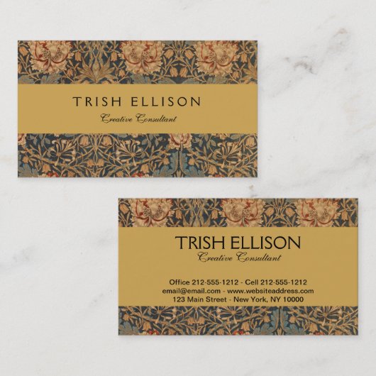 William Morris Honeysuckle Rich Wallpaper Visitenkarte (Vorne/Hinten)