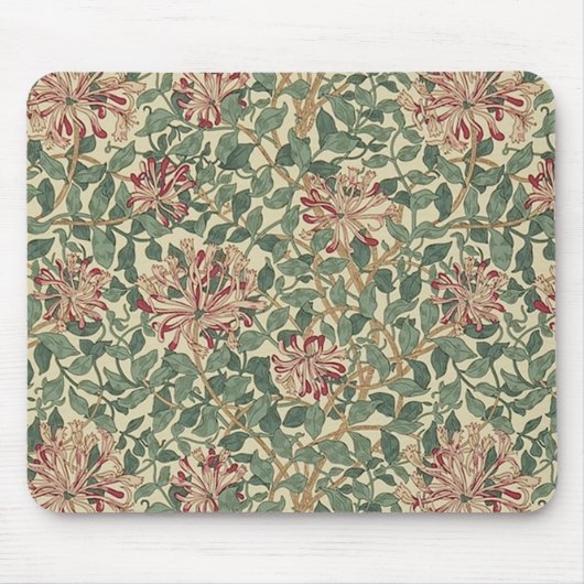 William Morris - Honeysuckle Rose & Blätter Mousepad (Vorne)