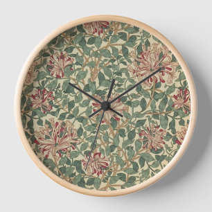 William Morris - Honeysuckle Rose & Blätter Uhr
