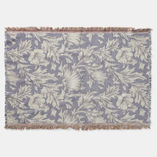 William Morris Horn Poppy Classic Floral Decke (Vorderseite)