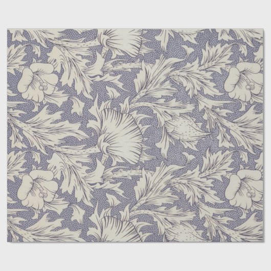 William Morris Horn Poppy Classic Floral Geschenkpapier (Flach)
