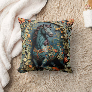 William Morris Horse Throw Pillow Kissen