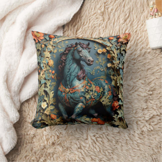 William Morris Horse Throw Pillow Kissen