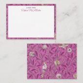 William Morris, Hot Pink Birds und Pommegrenates Mitteilungskarte (Vorne/Hinten)