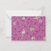 William Morris, Hot Pink Birds und Pommegrenates Mitteilungskarte (Rückseite)