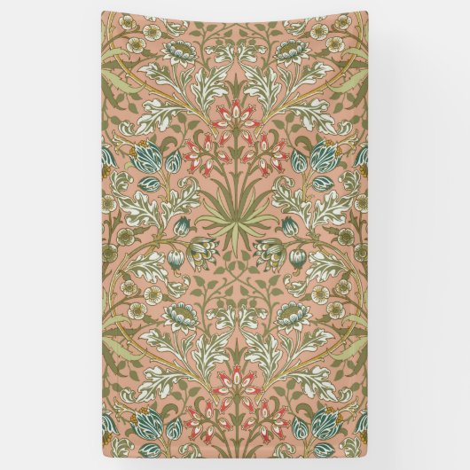 William Morris Hyacinth Blume Rose Banner (Vertikal)