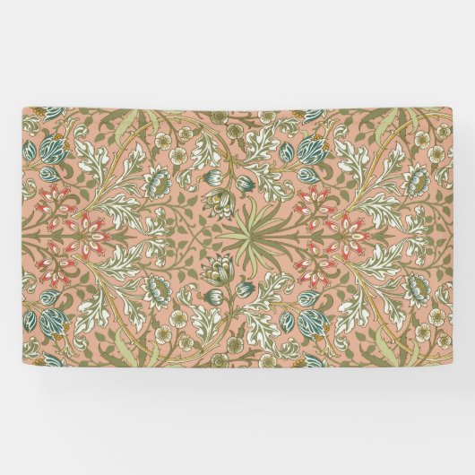 William Morris Hyacinth Blume Rose Banner (Horizontal)
