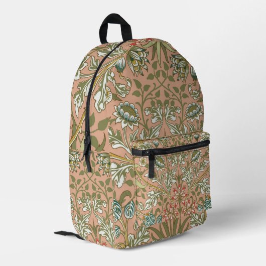 William Morris Hyacinth Blume Rose Bedruckter Rucksack (Rückseitige Ecke links)