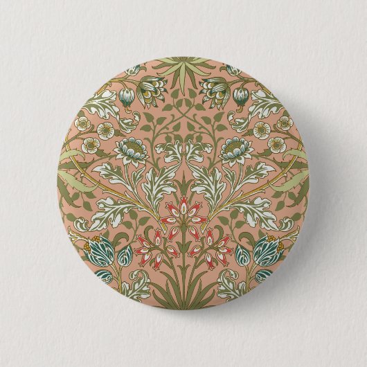 William Morris Hyacinth Blume Rose Button (Vorderseite)
