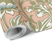 William Morris Hyacinth Blume Rose Geschenkpapier (Rolleneckpunkt)