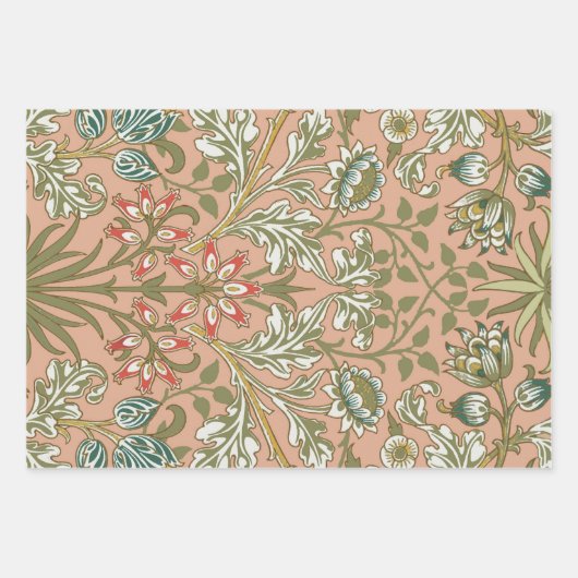 William Morris Hyacinth Blume Rose Geschenkpapier Set (Vorderseite)