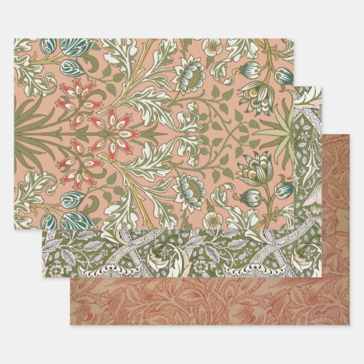 William Morris Hyacinth Blume Rose Geschenkpapier Set (Set)