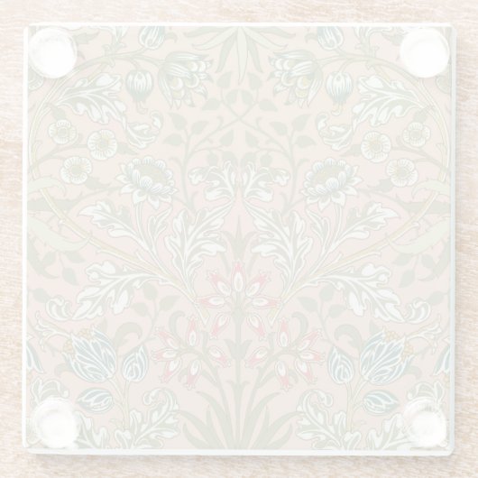 William Morris Hyacinth Blume Rose Glasuntersetzer (Rückseite)