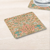 William Morris Hyacinth Blume Rose Rechteckiger Pappuntersetzer (angewinkelt)