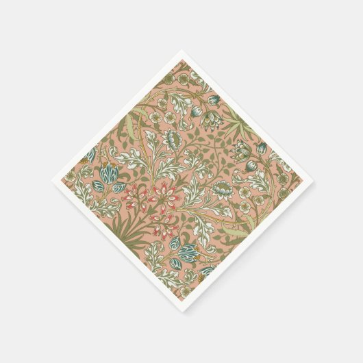 William Morris Hyacinth Blume Rose Serviette (Ecke)