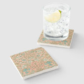 William Morris Hyacinth Blume Rose Steinuntersetzer (Seitenansicht)