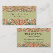 William Morris Hyacinth Blume Rose Visitenkarte (Vorne/Hinten)