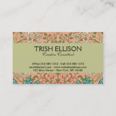 William Morris Hyacinth Blume Rose Visitenkarte (Rückseite)