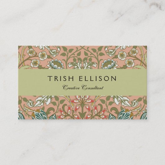 William Morris Hyacinth Blume Rose Visitenkarte (Vorderseite)