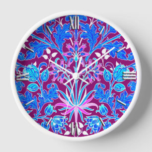 William Morris Hyacinth Print, Aqua and Purple Uhr