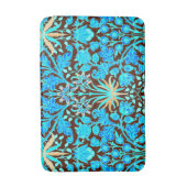 William Morris Hyacinth Print, Aqua und Brown Badematte (Vorderseite Vertikal)