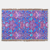 William Morris Hyacinth Print, Aqua und Lila Decke (Vorderseite)