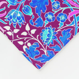 William Morris Hyacinth Print, Aqua und Lila Fleecedecke