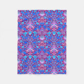 William Morris Hyacinth Print, Aqua und Lila Fleecedecke (Vorderseite)
