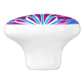 William Morris Hyacinth Print, Aqua und Lila Keramikknauf (Seitenansicht)