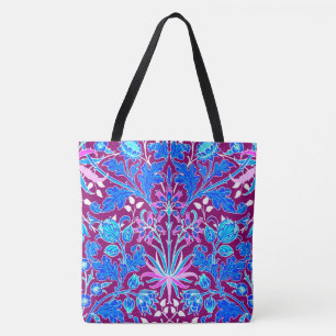 William Morris Hyacinth Print, Aqua und Lila Tasche