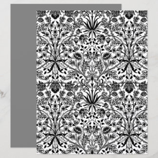 William Morris Hyacinth Print, Black, White & Grey