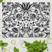 William Morris Hyacinth Print, Black, White & Grey Geschirrtuch (Gefaltet)