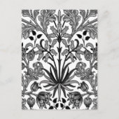 William Morris Hyacinth Print, Black, White & Grey Postkarte (Vorderseite)