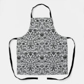 William Morris Hyacinth Print, Black, White & Grey Schürze (Vorderseite)