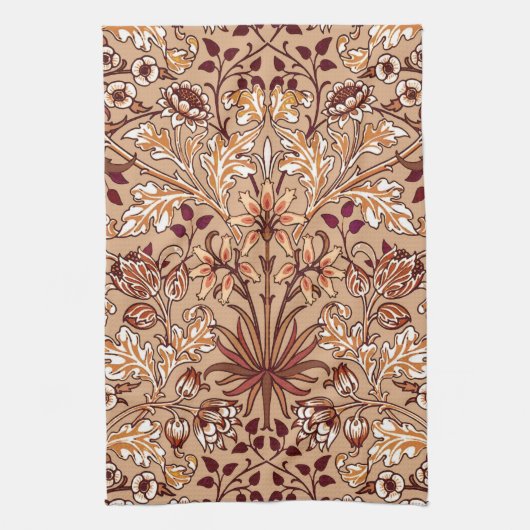 William Morris Hyacinth Print, Brown und Beige Geschirrtuch (Vertikal)