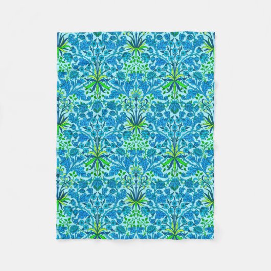 William Morris Hyacinth Print, Cerulean Blue Fleecedecke (Vorderseite)