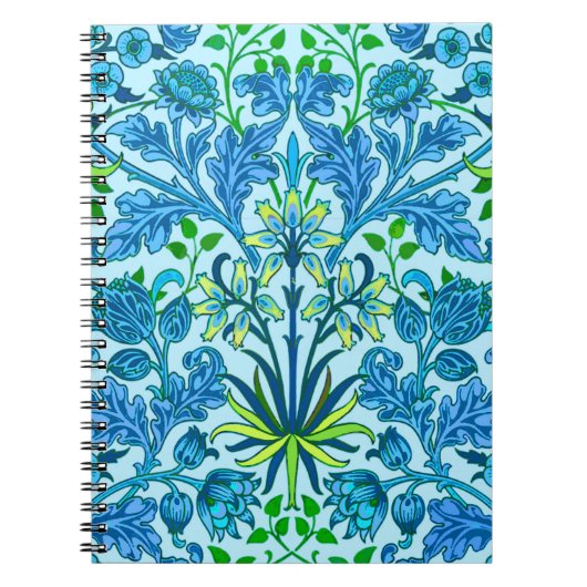 William Morris Hyacinth Print, Cerulean Blue Notizblock (Vorderseite)