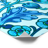 William Morris Hyacinth Print, Cerulean Blue Poster (Ecke)
