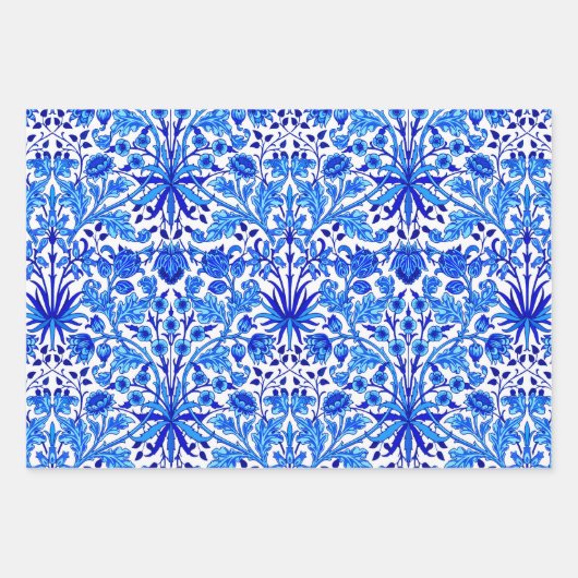William Morris Hyacinth Print, Cobalt Blue & Whit Geschenkpapier Set (Vorderseite 3)