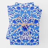 William Morris Hyacinth Print, Cobalt Blue & Whit Geschenkpapier Set (Beispiel)