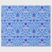 William Morris Hyacinth Print, Cobalt Blue & White Geschenkpapier (Flach)