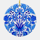 William Morris Hyacinth Print, Cobalt Blue & White Keramik Ornament (Hinten)