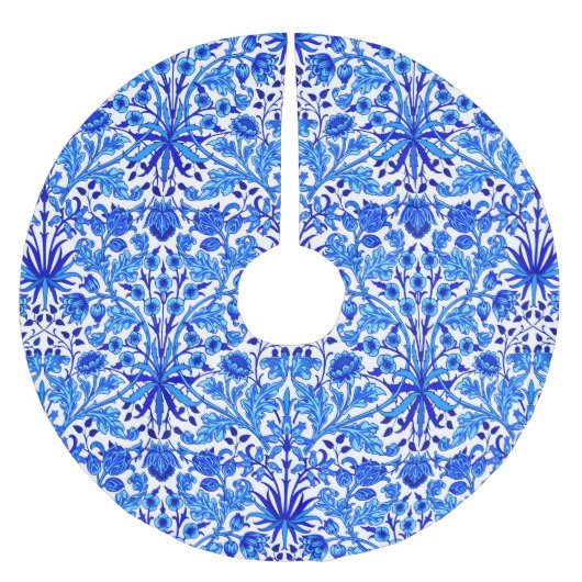 William Morris Hyacinth Print, Cobalt Blue & White Polyester Weihnachtsbaumdecke (Vorderseite)