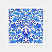 William Morris Hyacinth Print, Cobalt Blue & White Serviette (Vorderseite)