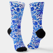 William Morris Hyacinth Print, Cobalt Blue & White Socken (Gewinkelt)
