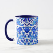 William Morris Hyacinth Print, Cobalt Blue & White Tasse (Links)