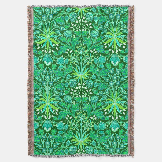 William Morris Hyacinth Print, Emerald Green Decke (Vorderseite Vertikal)