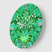 William Morris Hyacinth Print, Emerald Green Große Wanduhr (Winkel)