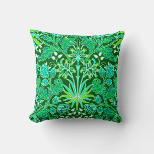 William Morris Hyacinth Print, Emerald Green Kissen
