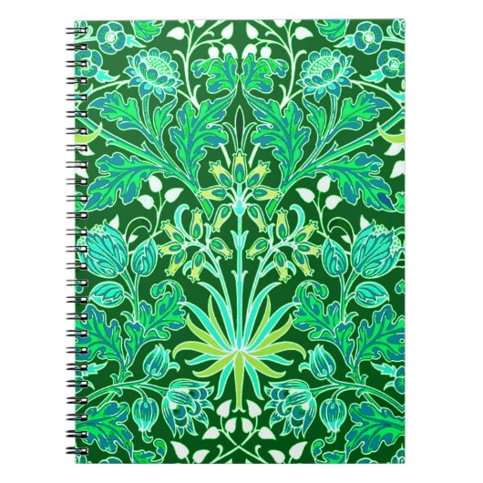 William Morris Hyacinth Print, Emerald Green Notizblock (Vorderseite)